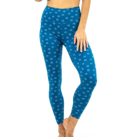 Nanette Lepore compression blue daisy leggings, NWT - Picture 1 of 6